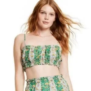 Rhode Tops RHODE | Tops | New Rhode X Target Womens Green Floral Crop Top | Poshmark
